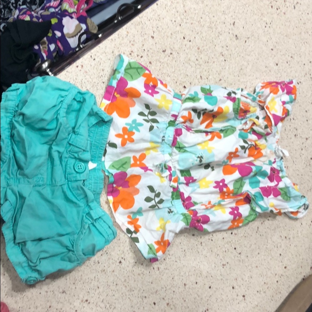 Adorable girls outfit; shorts and tank